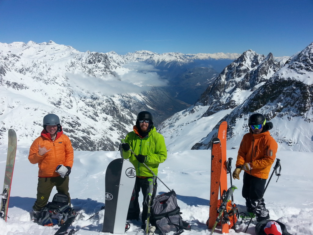 SW, RK, and JC enjoying being up high in the Aiguilles Rouges (photo credit: J. Auerbach)