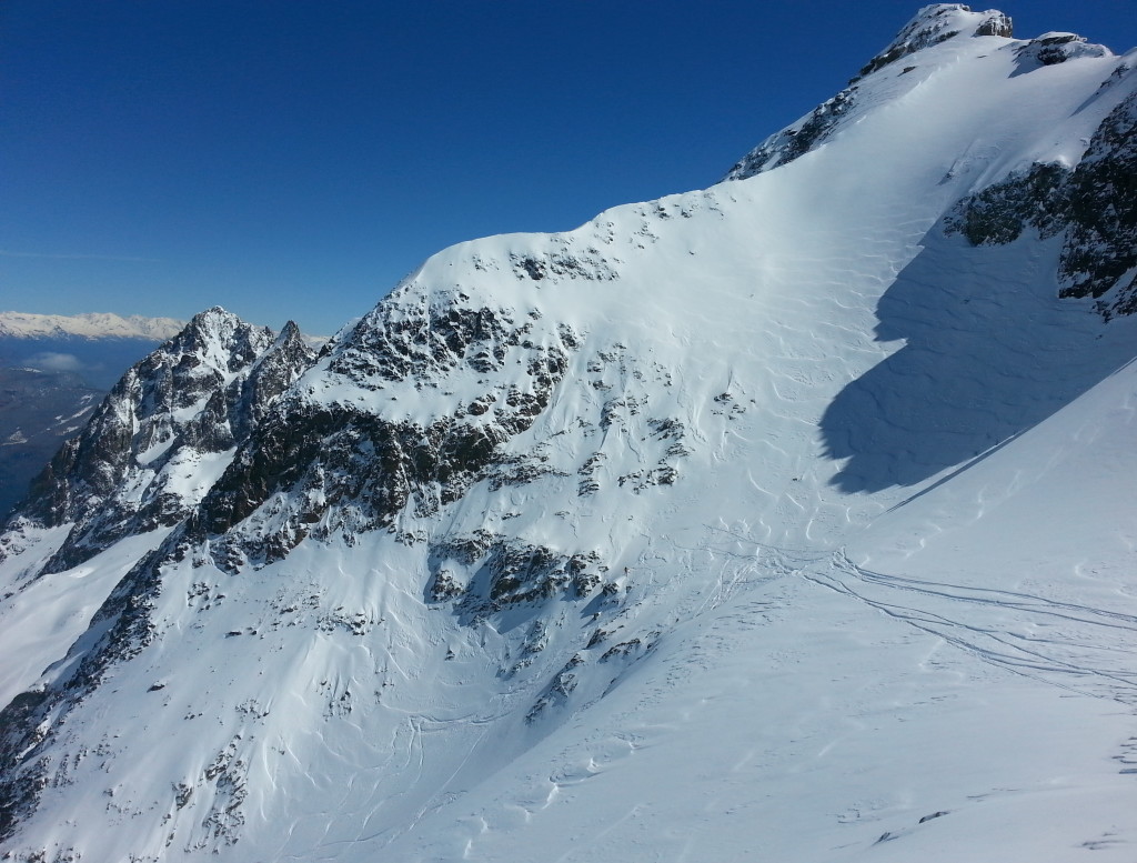 Arnaud leading the way on the Glacier du Mort (photo credit: J. Auerbach)