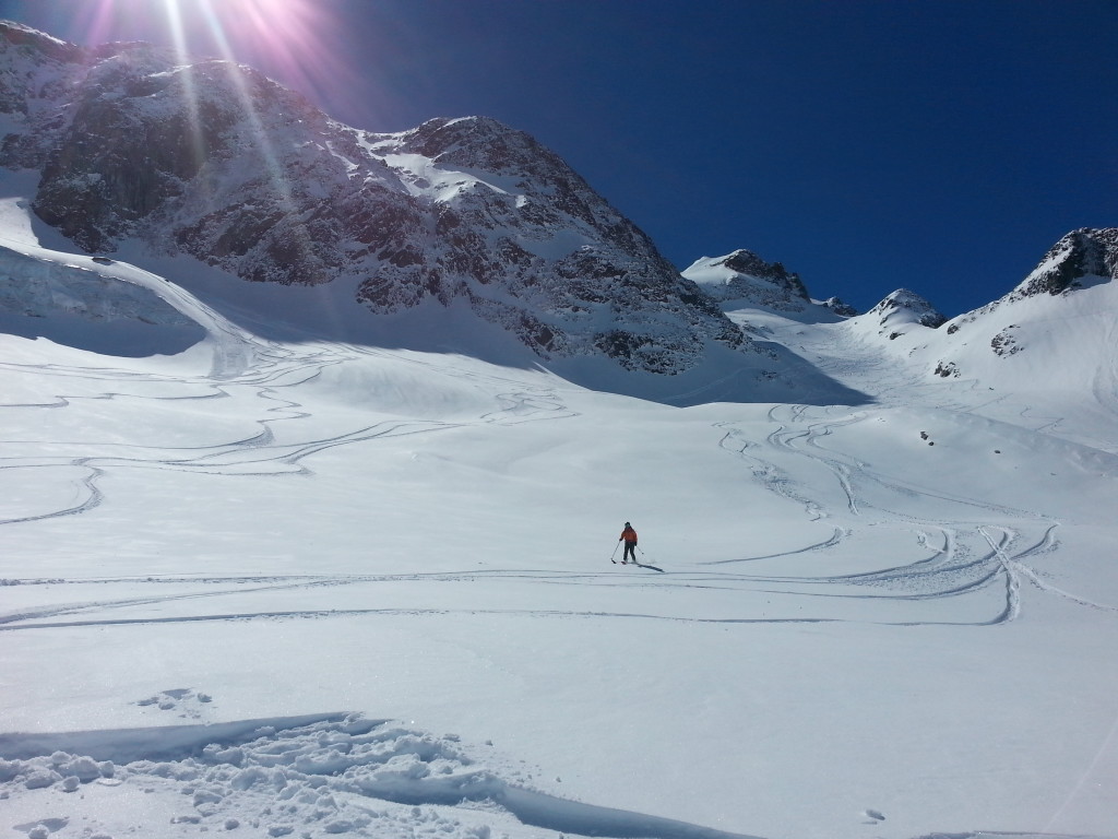 coming out the flats (skier: S. Waud; photo credit: J. Auerbach)