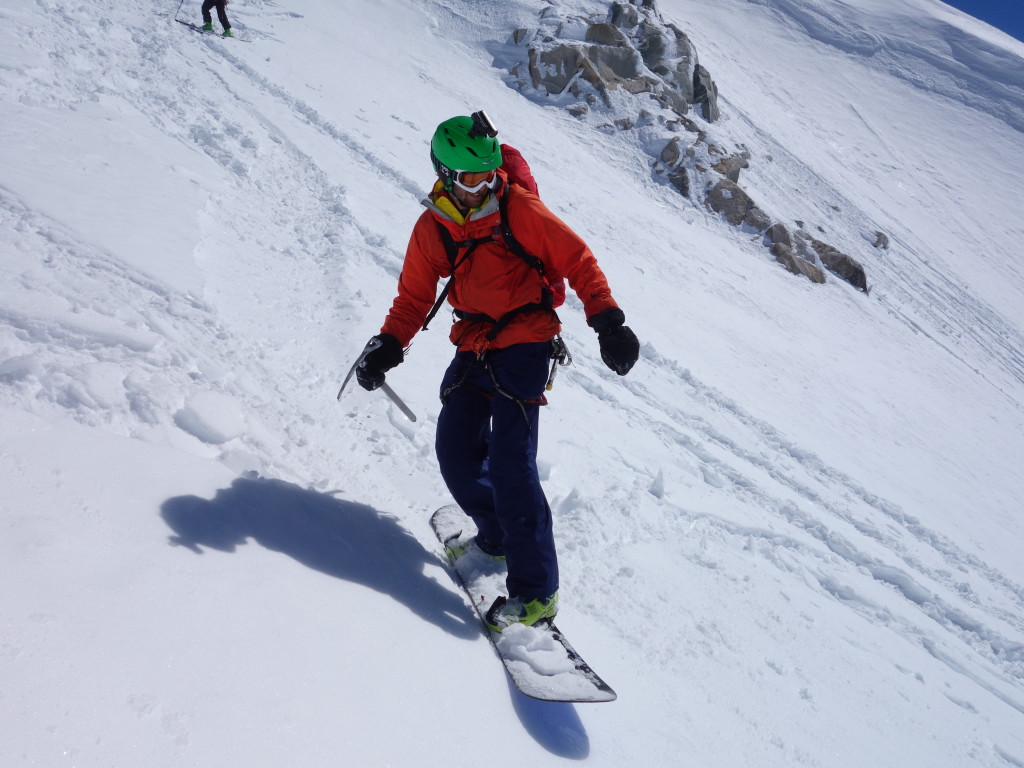 Josh at the top of the headwall (photo credit: A. Bayol)